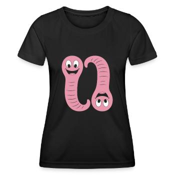 ver de terre - T-shirt sport Femme - noir - Devant - AI Model Female 172 light (172cm)