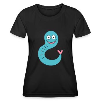 ver de terre - T-shirt sport Femme - noir - Devant - AI Model Female 172 light (172cm)
