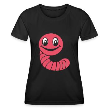 ver de terre - T-shirt sport Femme - noir - Devant - AI Model Female 172 light (172cm)