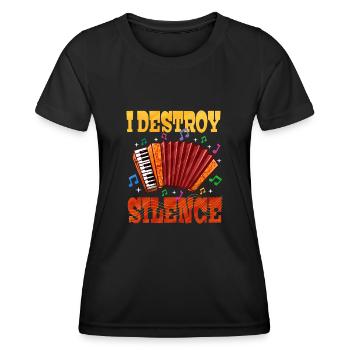 Accordéon Polka musique cadeau - T-shirt sport Femme - noir - Devant - AI Model Female 172 light (172cm)