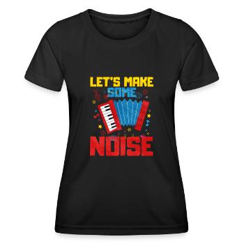 Accordéon Polka musique cadeau - T-shirt sport Femme - noir - Devant - AI Model Female 172 light (172cm)