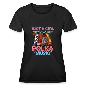 Accordéon Polka musique cadeau - T-shirt sport Femme - noir - Devant - AI Model Female 172 light (172cm)