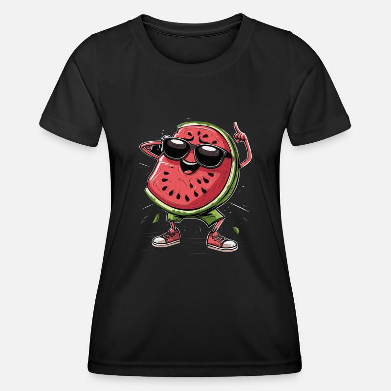 Pastèque - T-shirt sport Femme - noir