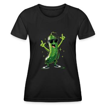 Concombre - T-shirt sport Femme - noir - Devant - AI Model Female 172 light (172cm)