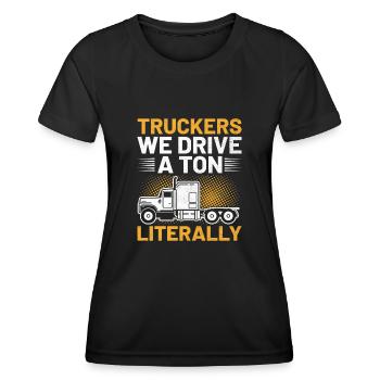 Trucker Fahren Papa Trucker Vater LKW-Fahrer - Frauen Funktions-T-Shirt - Schwarz - Vorne - AI Model Female 172 light (172cm)