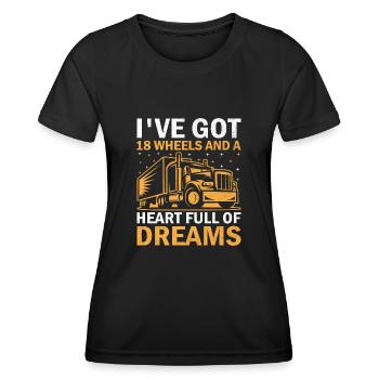 Trucker Driving Dad Trucker Father Truck Driver - Women's Functional T-Shirt - black - Front - AI Model Female 172 light (172cm)