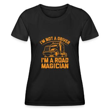 Trucker Driving Dad Trucker Father Truck Driver - Women's Functional T-Shirt - black - Front - AI Model Female 172 light (172cm)
