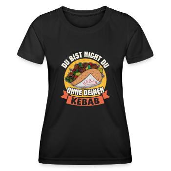 Vous n’êtes pas vous sans votre kebab, fast-food, kebab - T-shirt sport Femme - noir - Devant - AI Model Female 172 light (172cm)