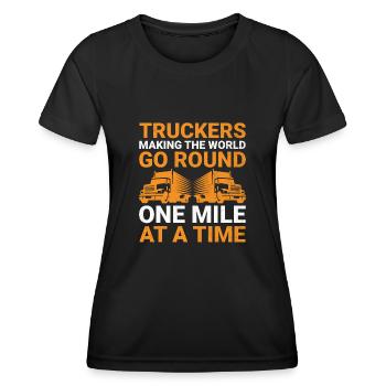 Camionneur Conduisant Papa Camionneur Père Chauffeur De Camion - T-shirt sport Femme - noir - Devant - AI Model Female 172 light (172cm)