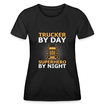 Trucker Fahren Papa Trucker Vater LKW-Fahrer - Frauen Funktions-T-Shirt - Schwarz - Vorne - AI Model Female 172 light (172cm)