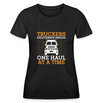 Trucker Fahren Papa Trucker Vater LKW-Fahrer - Frauen Funktions-T-Shirt - Schwarz - Vorne - AI Model Female 172 light (172cm)