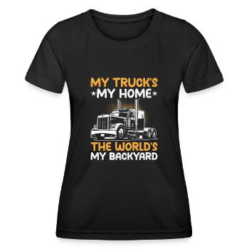 Camionneur Conduisant Papa Camionneur Père Chauffeur De Camion - T-shirt sport Femme - noir - Devant - AI Model Female 172 light (172cm)