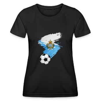 Drapeau de football de Saint-Marin - T-shirt sport Femme - noir - Devant - AI Model Female 172 light (172cm)