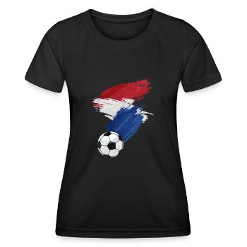 Drapeau néerlandais de football - T-shirt sport Femme - noir - Devant - AI Model Female 172 light (172cm)