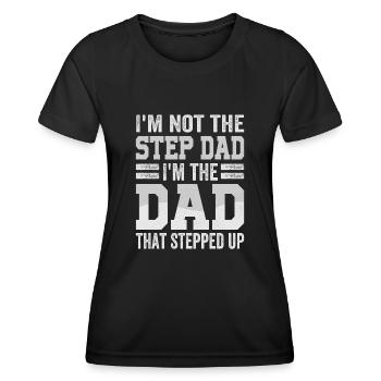 Stiefvater-stiefvater-vatertagsbekleidung - Frauen Funktions-T-Shirt - Schwarz - Vorne - AI Model Female 172 light (172cm)