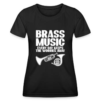 French Horn Trumpet Brass Music - Women's Functional T-Shirt - black - Front - AI Model Female 172 light (172cm)