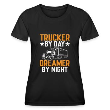 Trucker Fahren Vater Trucker Vater LKW Fahrer - Frauen Funktions-T-Shirt - Schwarz - Vorne - AI Model Female 172 light (172cm)