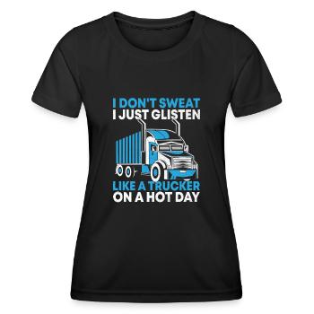 Camionneur Conduisant Papa Camionneur Père Chauffeur De Camion - T-shirt sport Femme - noir - Devant - AI Model Female 172 light (172cm)