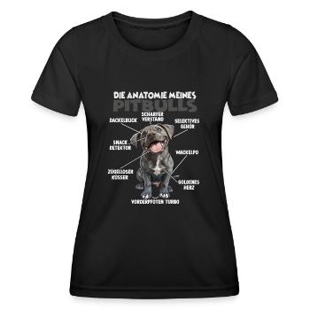 Drôle Pitbull Chien Propriétaire T Pitbull Walk - T-shirt sport Femme - noir - Devant - AI Model Female 172 light (172cm)