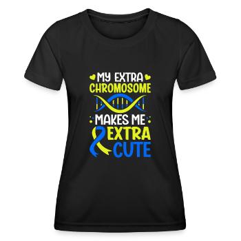 My Extra Chromosome Makes Me Extra Cute Funny - Women's Functional T-Shirt - black - Front - AI Model Female 172 light (172cm)