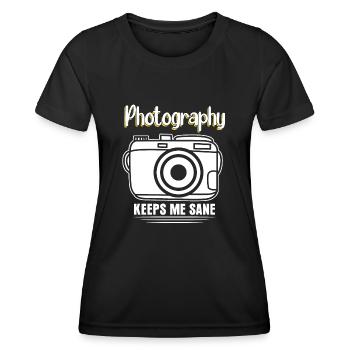 Photo Camera Photography Photographer - Women's Functional T-Shirt - black - Front - AI Model Female 172 light (172cm)