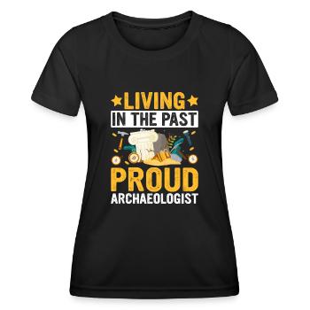 Funny archaeology design for future - Women's Functional T-Shirt - black - Front - AI Model Female 172 light (172cm)