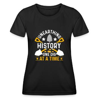 Lustiger Archäologie-enthusiast Und Zukunft - Frauen Funktions-T-Shirt - Schwarz - Vorne - AI Model Female 172 light (172cm)