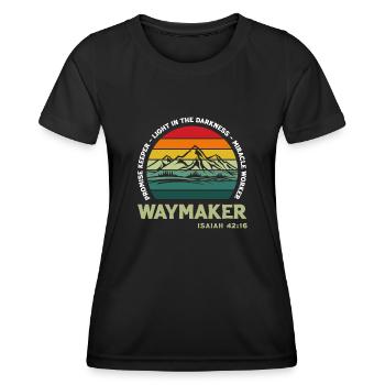 Vintage Waymaker Promise Keeper Miracle Worker - T-shirt sport Femme - noir - Devant - AI Model Female 172 light (172cm)