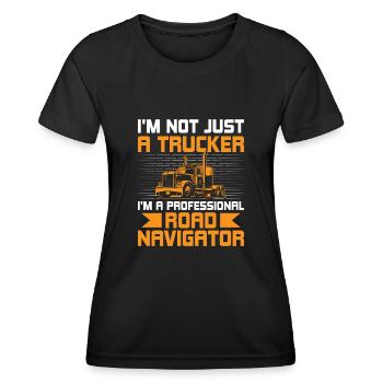 Trucker Fahren Papa Trucker Vater LKW-Fahrer - Frauen Funktions-T-Shirt - Schwarz - Vorne - AI Model Female 172 light (172cm)