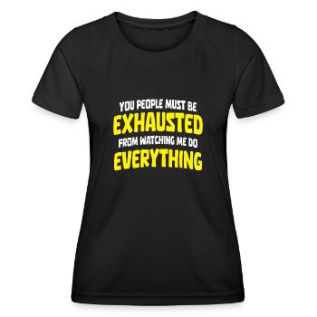 Schwarzer Humor - Frauen Funktions-T-Shirt - Schwarz - Vorne - AI Model Female 172 light (172cm)