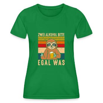 Two alcohols please no matter what - Women's Functional T-Shirt - kelly green - Front - AI Model Female 172 dark (172cm)