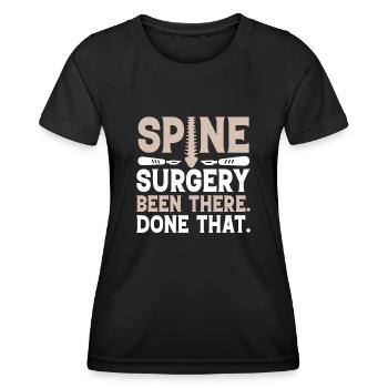 Chirurgie de la colonne vertébrale Drôle de scoliose Chirurgie du dos lombaire - T-shirt sport Femme - noir - Devant - AI Model Female 172 light (172cm)