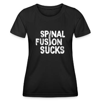 Fusion vertébrale Scoliose Colonne vertébrale Chiropratique Dos - T-shirt sport Femme - noir - Devant - AI Model Female 172 light (172cm)