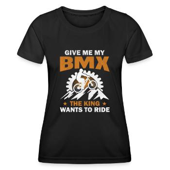 BMX Rider Vélo Stunt Racing Enfants Garçons - T-shirt sport Femme - noir - Devant - AI Model Female 172 light (172cm)