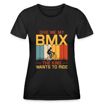 BMX Rider Vélo Stunt Racing Enfants Garçons - T-shirt sport Femme - noir - Devant - AI Model Female 172 light (172cm)