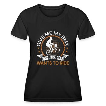 BMX Rider Vélo Stunt Racing Enfants Garçons - T-shirt sport Femme - noir - Devant - AI Model Female 172 light (172cm)