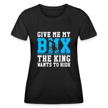 BMX Rider Vélo Stunt Racing Enfants Garçons - T-shirt sport Femme - noir - Devant - AI Model Female 172 light (172cm)