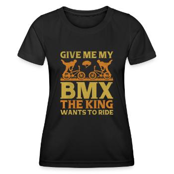 BMX Rider Vélo Stunt Racing Enfants Garçons - T-shirt sport Femme - noir - Devant - AI Model Female 172 light (172cm)
