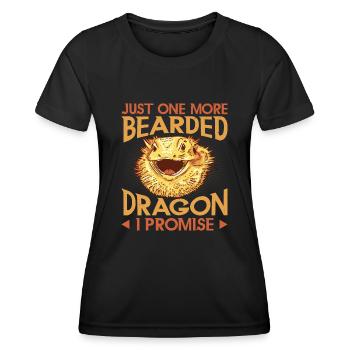 Dragon barbu cool pour hommes et femmes, - T-shirt sport Femme - noir - Devant - AI Model Female 172 light (172cm)