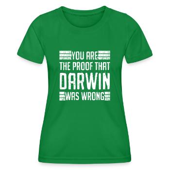 Grumpy Darwin Darwinism Misanthrope - Women's Functional T-Shirt - kelly green - Front - AI Model Female 172 dark (172cm)