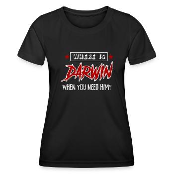 Darwin Darwinisme Misanthrope - T-shirt sport Femme - noir - Devant - AI Model Female 172 light (172cm)