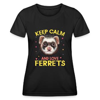 Frettchen - Frauen Funktions-T-Shirt - Schwarz - Vorne - AI Model Female 172 light (172cm)
