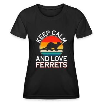 Frettchen - Frauen Funktions-T-Shirt - Schwarz - Vorne - AI Model Female 172 light (172cm)