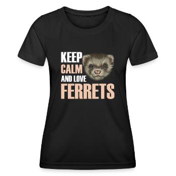 Frettchen - Frauen Funktions-T-Shirt - Schwarz - Vorne - AI Model Female 172 light (172cm)