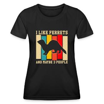 Ferret Paws Frettchenliebhaber-kleidung Für Männer - Frauen Funktions-T-Shirt - Schwarz - Vorne - AI Model Female 172 light (172cm)