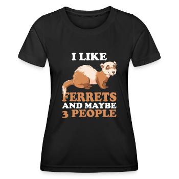 Frettchen Ich Mag Frettchen - Frauen Funktions-T-Shirt - Schwarz - Vorne - AI Model Female 172 light (172cm)