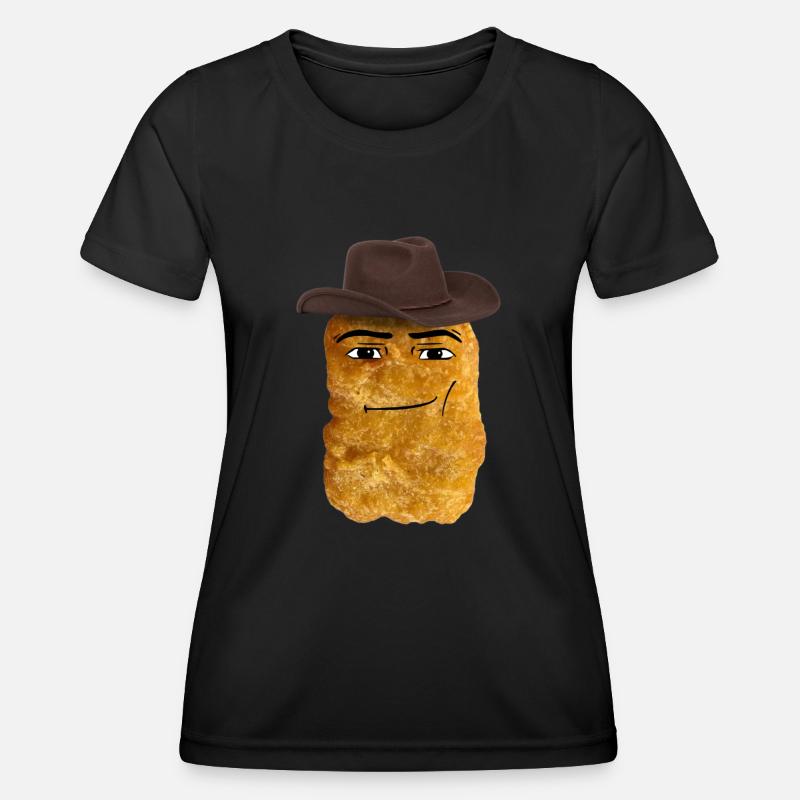 Cowboy Chicken Nugget Meme - Women's Functional T-Shirt - black