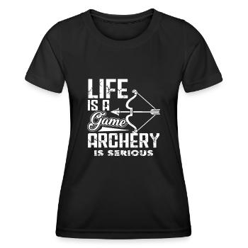 Archery Archery Is Serious - Women's Functional T-Shirt - black - Front - AI Model Female 172 light (172cm)