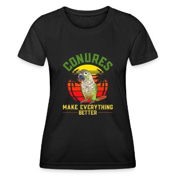 Molina Parakeet Parrot Bird Parakeet - Women's Functional T-Shirt - black - Front - AI Model Female 172 light (172cm)
