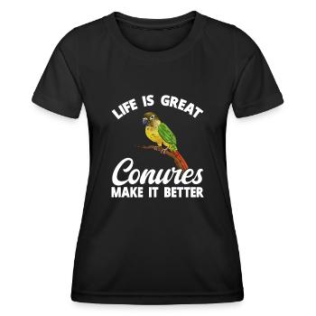Molina Parakeet Parrot Bird Parakeet - Women's Functional T-Shirt - black - Front - AI Model Female 172 light (172cm)